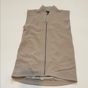 RO & DE Chic Tan Zip-Up Minimalist Vest Jacket